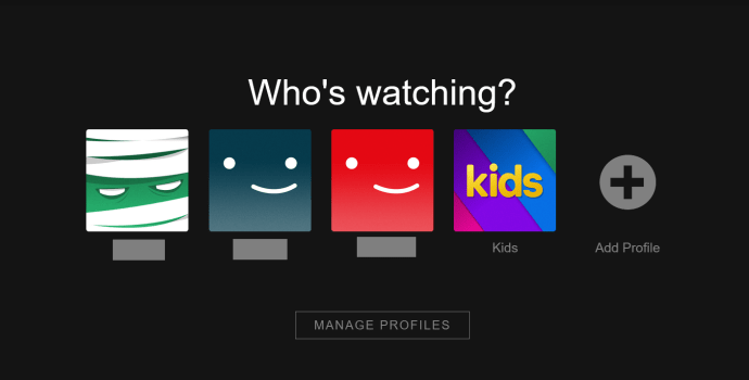 Pàgina de selecció de perfils de Netflix