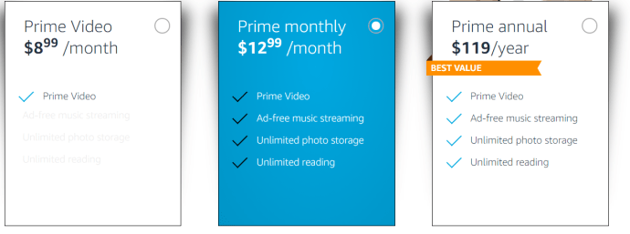 Cost de subscripció a Amazon Prime