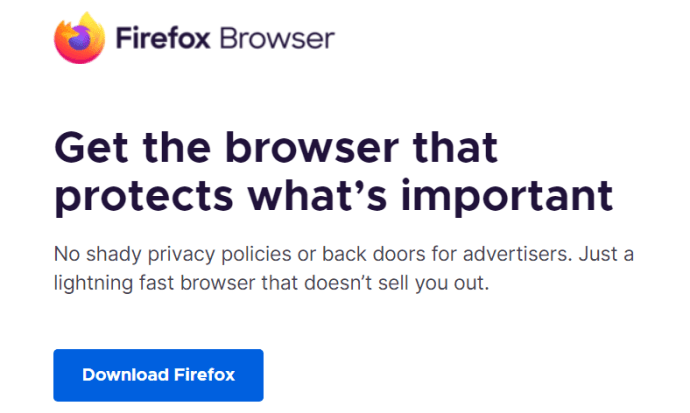 Firefoxin kotisivu
