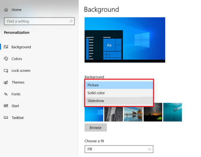 Microsoft Windows 10 Cómo cambiar el fondo de pantalla - Presentación de diapositivas de personalización