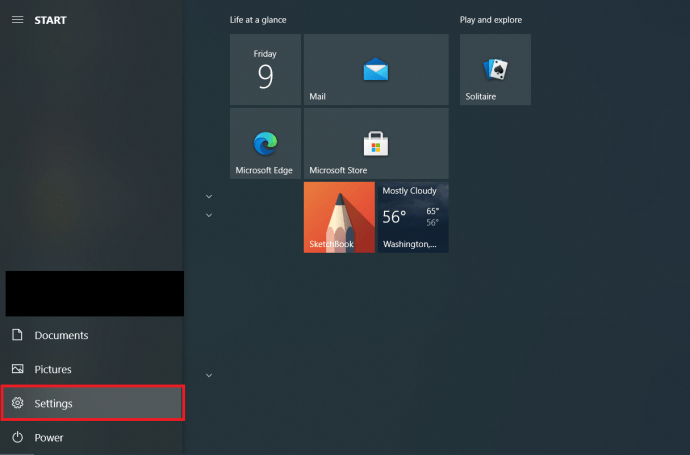 Microsoft Windows 10 Kā nomainīt fona tapeti - Iestatījumu izvēlne Sākt