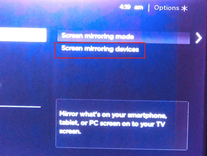 Ρυθμίσεις Roku Screen Mirroring