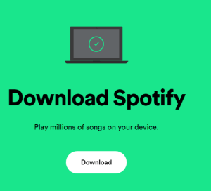 Pàgina de descàrrega de Spotify