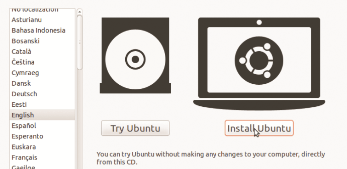 Hur man installerar Ubuntu från en USB: steg tre