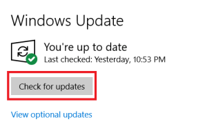 „Windows“ naujinimo meniu 2