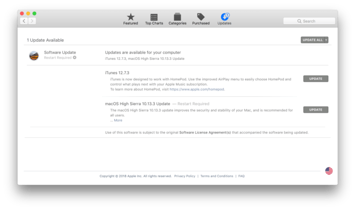 actualizaciones de la tienda de aplicaciones mac