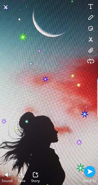 Icono de la luna en Snapchat