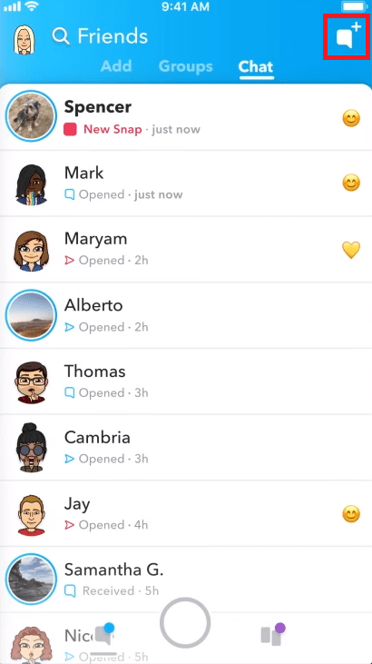 Cómo chatear en Snapchat